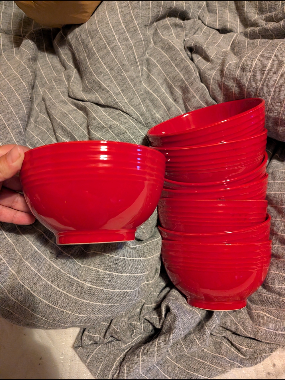 Gibson Red Cereal Bowls - Setof 8